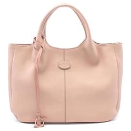 Tod's-Tod's ALH Tote Bag in Pink Leather-Pink