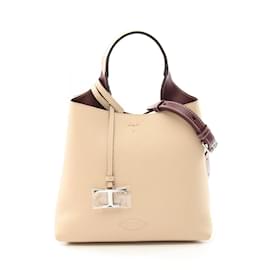 Tod's-Tod's Women's Leather Handbag in Beige-Beige