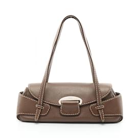 Tod's-Tod's Brown Leather Handbag for Women-Brown
