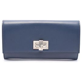 Cartera larga bi-fold Fendi Peekaboo Azul