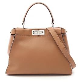 Fendi-Fendi Peekaboo Regular Handbag-Brown