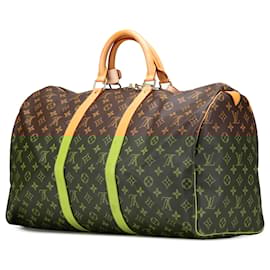 Louis Vuitton-Louis Vuitton Brown Monogram Keepall 50-Brown