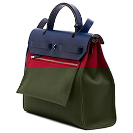 Hermès-Hermès Sac Herbag Zip 31 Rouge Toile-Rouge,Autre