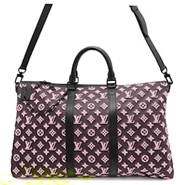 Louis Vuitton-Louis Vuitton Yellow Monogram Tuffetage Triangle Keepall Bandouliere 50-Yellow