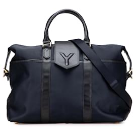 Sac de voyage en nylon bleu Yves Saint Laurent Bleu Bleu Marine