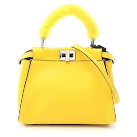 Fendi-Fendi Mini Peekaboo Handbag-Yellow