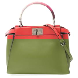 Fendi-FENDI Mini Peekaboo Iconic Handbag-Red