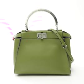 Fendi-FENDI Mini Peekaboo Iconic Handbag-Red