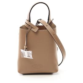 Tod's-Tod's Micro Handbag in Beige Leather-Beige