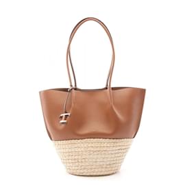 Tod's-Tod's Timeless Tote Bag-Brown,Beige