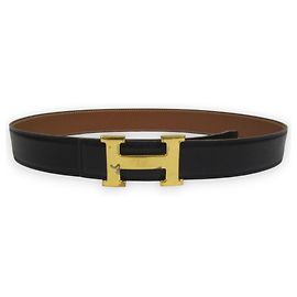 Cinturón Constance reversible de Hermès Castaño Negro