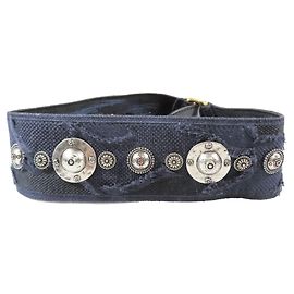 Bestickter Medaillon-Concho mit Schultergurt Christian Dior Schwarz Golden Marineblau