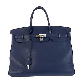 Hermès Hermes Birkin 40 Handtasche in Blau Saphir Blau