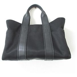 Hermès Hermes Acapulco PM Canvas-Leder Tote Bag Schwarz