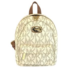 Michael Kors MK Signature Backpack Beige Cream Camel