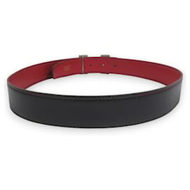 Hermès-Hermes Reversible Constance Belt-Red,Navy blue