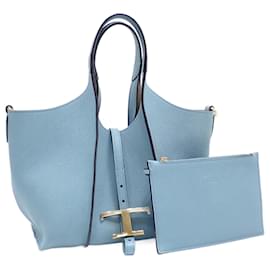 Tod's-Tod's Mini Handbag in Blue Leather-Blue,Light blue