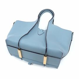 Tod's-Tod's Mini Handbag in Blue Leather-Blue,Light blue