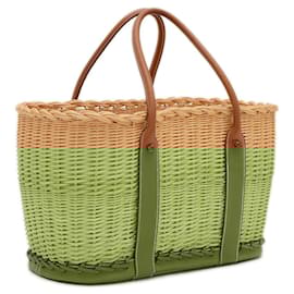 Hermès-Sac Tote Garden Party d'Hermès-Marron,Rouge,Autre