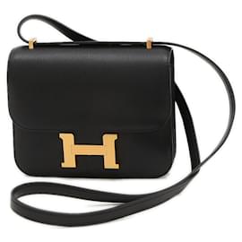 Hermès-Sac à épaule Hermes Constance Mini 18-Noir