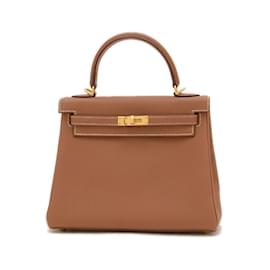 Hermès-Sac à main Hermes Kelly 25-Marron