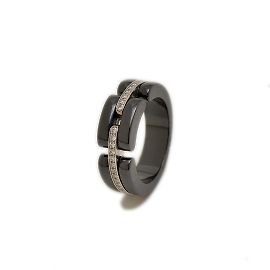 Chanel Ultra Ring WG Black Ceramic Diamond Black Golden