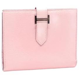 Hermès-Portefeuille compact bi-fold Hermes Bearn-Rose