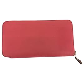 Hermès-Portefeuille Long Azap Hermes en Cuir Epsom-Marron,Rose