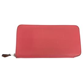 Hermès-Portefeuille Long Azap Hermes en Cuir Epsom-Marron,Rose