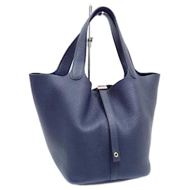 Hermès-Sac à main Hermes Picotin Lock 22-Bleu
