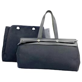 Hermès-Sac Tote Hermes Airbag Cabas MM-Noir
