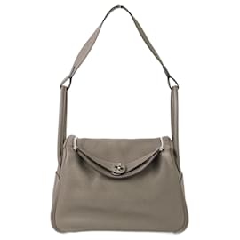 Hermès-Sac à épaule Hermes Lindy 26-Marron,Gris