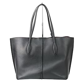 Tod's-Tod's Joy Leather Tote Bag-Black,Red