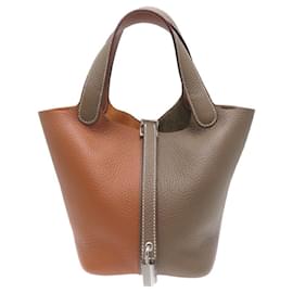 Hermès-Sac à main Hermes Picotin Lock PM-Taupe