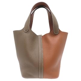Hermès-Sac à main Hermes Picotin Lock PM-Taupe