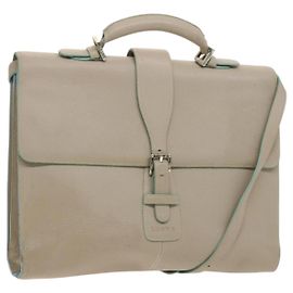Sac d'affaires en cuir beige LOEWE Auth bs26276 Beige