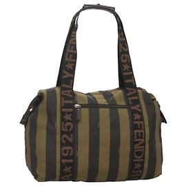 FENDI Pecan Canvas Tote Bag aus Nylon in Braun Schwarz Auth 126824 Braun Schwarz