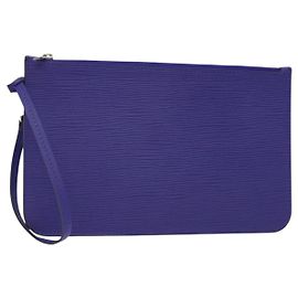 LOUIS VUITTON Epi Neverfull MM Pouch Fig LV Auth BA3013 Dunkelviolett