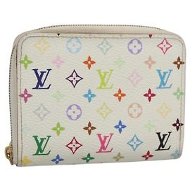 LOUIS VUITTON Monogram Multicolore Zippy Portamonete Bianco M93741 LV Auth 126806 Bianco