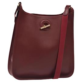 Hermès-HERMES Vespa PM Sac à épaule en cuir rouge or Auth bs26279-Rouge,Doré