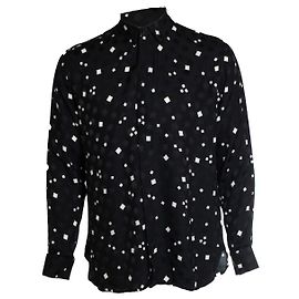 Camicia stampata in bianco e nero Saint Laurent Nero