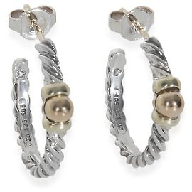 Orecchini a cerchio in oro giallo e argento sterling David Yurman Altro