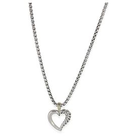 Pendente a cuore in cavo d'oro giallo e argento sterling di David Yurman Altro