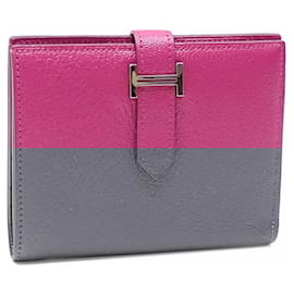 Hermès-Portefeuille compact bi-fold Hermes Bearn-Rose,Violet