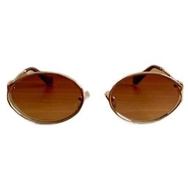 Óculos de sol Miu Miu OMU de metal dourado Dourado