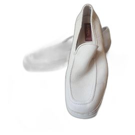 Carel White Leather Flats White