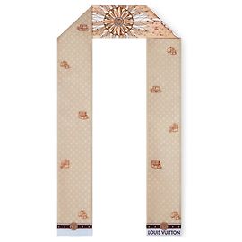 Louis Vuitton Banda LV Map de seda beige Beige