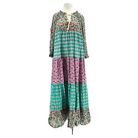 Vestido maxi estampado multicolor Yvonne S de algodón Multicolor