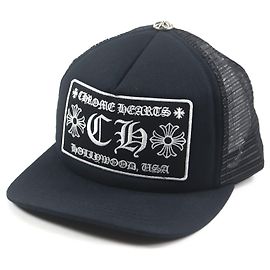 CHROME HEARTS Gorra Trucker de Malla Logo Crossball Negro
