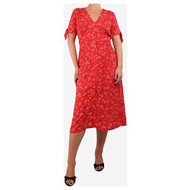 Rouje Robe midi imprimée florale rouge - taille UK 10 Rouge